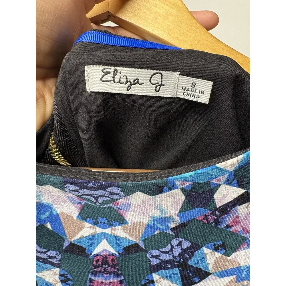 Eliza‎ J. Women Blue Shift Dress Size 8 Stretchy Party Cocktail
